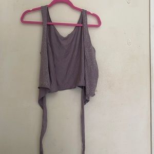 lululemon purple splatter x-front reversible tank